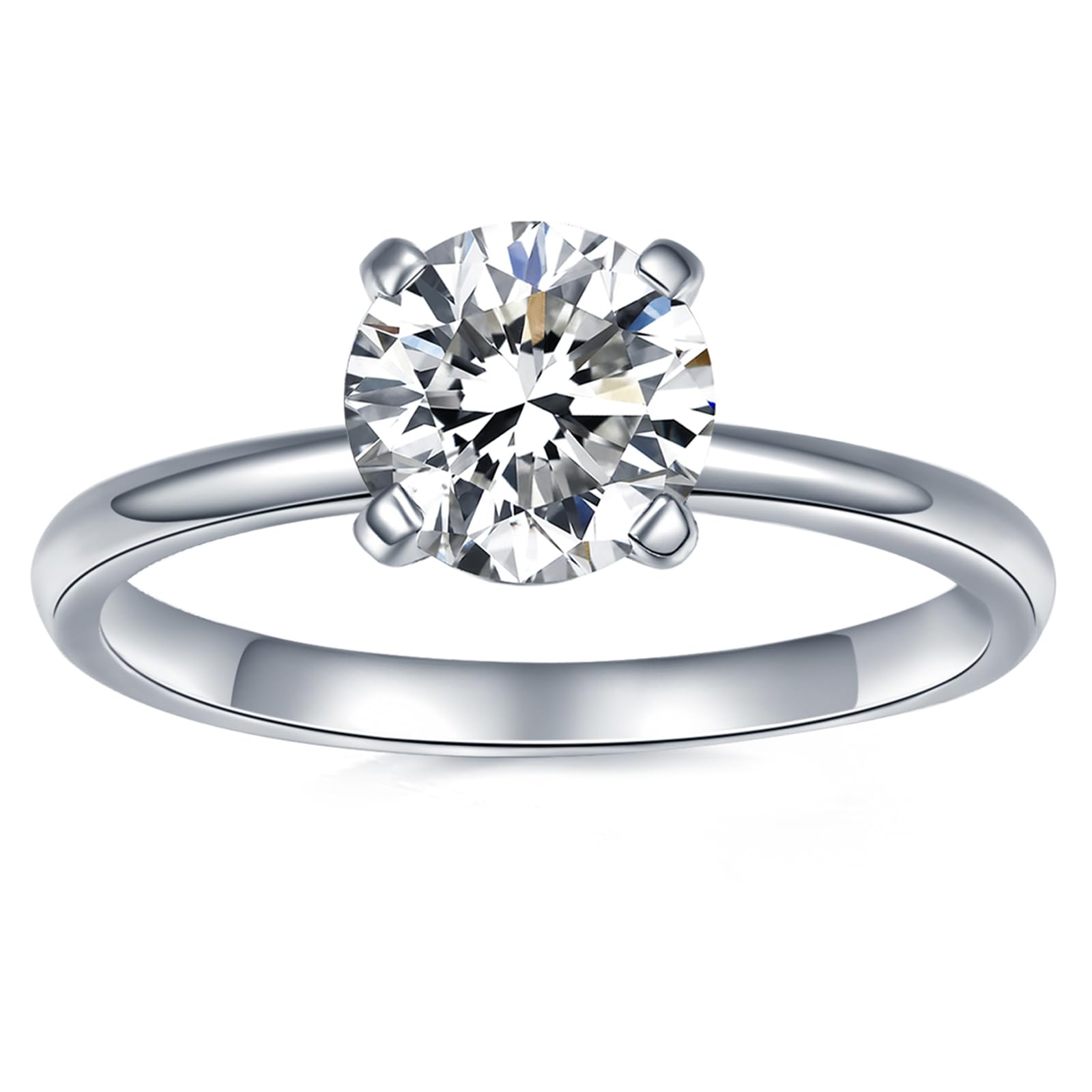 IMOLOVE Moissanite Engagement Ring for Women, 1-2CT D Color VVS1 Clarity 925 Ste