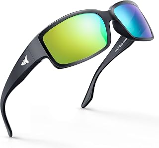 KastKing Skidaway Polarized Sport Sunglasses for Men and Women, Wrap Design | PuriVex Water & Salt Repellent, UV Protection, Lightweight, Ideal for Driving, Fishing, Cycling, Running, Case & Pouch