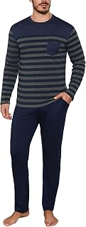 Aseniza Men's Long Pyjamas Winter Long Sleeve Cotton Striped