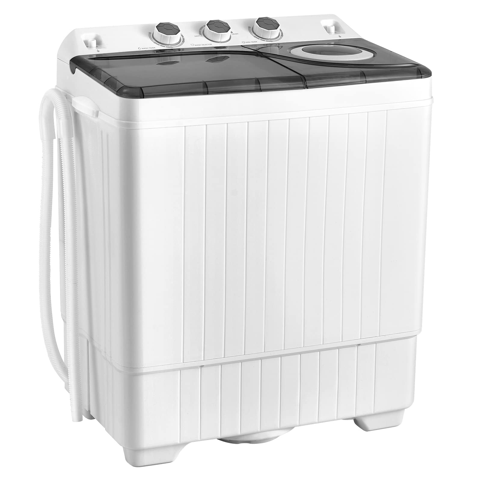 COSTWAY Portable Washing Machine, Twin Tub 26lbs Capacity Laundry, 18lbs Washer 