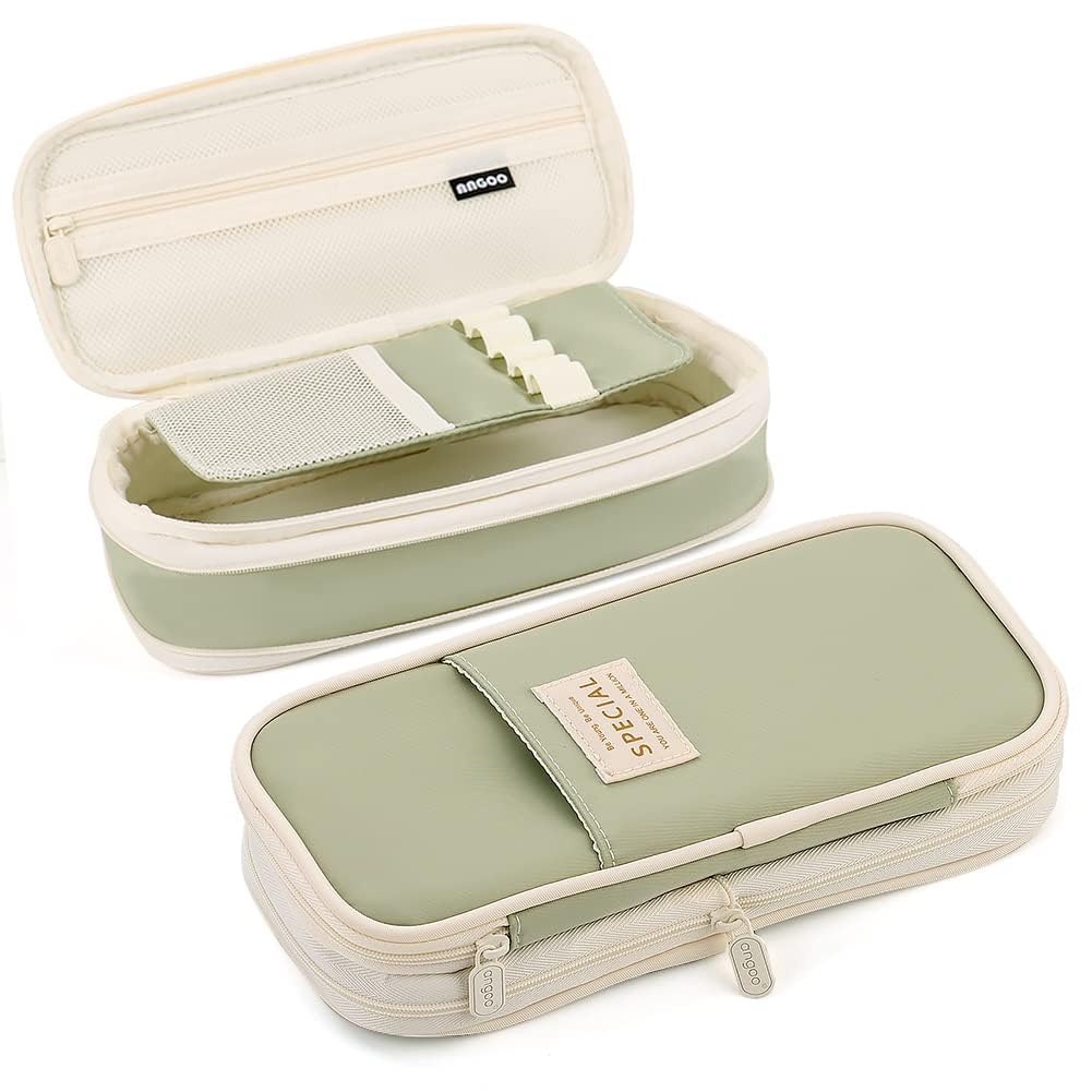 Large Capacity Pencil Case Organizer,Big Pencil Pouch with Zipper Compartments,C