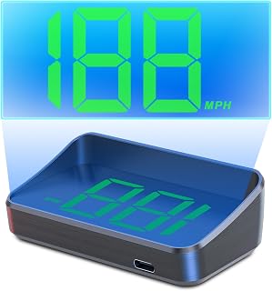 WODHMIEY HUD Speedometer Projector,Windshield Projector Speedometer HUD with GPS & Beidou, Auto Brightness Adjustment, 10Hz Refresh Rate, Clear Display with Sunshade, Automatic Startup White MPH