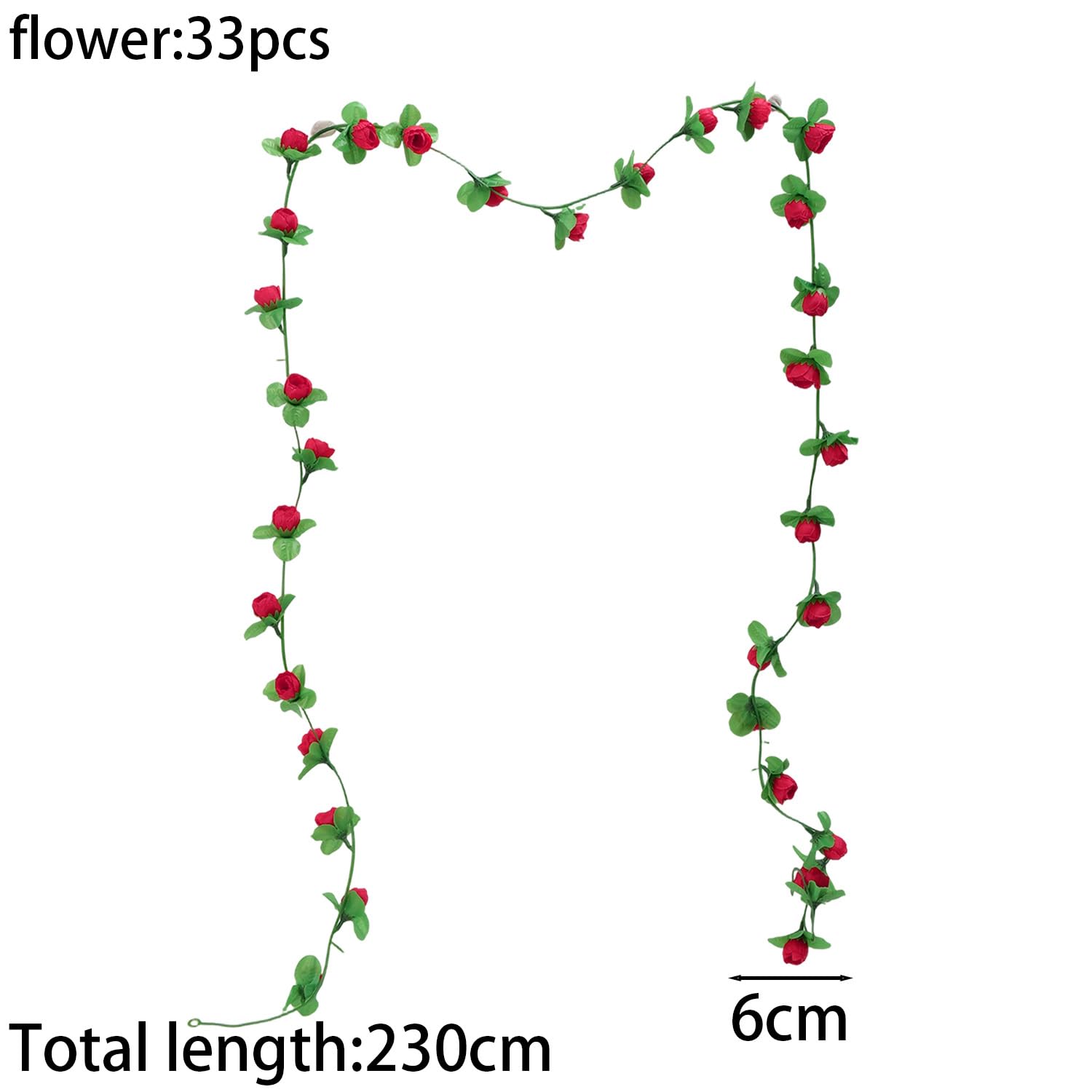 230cm Artificial Flowers Hanging 33 Heads Rattan Ivy Fake Flowers for Home Room 