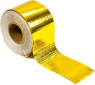 Design Engineering Reflect-A-Gold High Temp Adhesive Tape 1.5" x 15' | Reflects Up to 80% Radiant Heat Under-Hood Heat Shield High-Temp Foil Insulation Easy Peel-and-Stick
