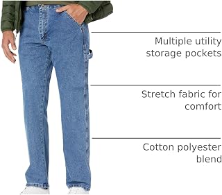 Wrangler メンズ 真正品 クラシック大工用ジーンズ US サイズ: 42W x 32L カラー: ブルー