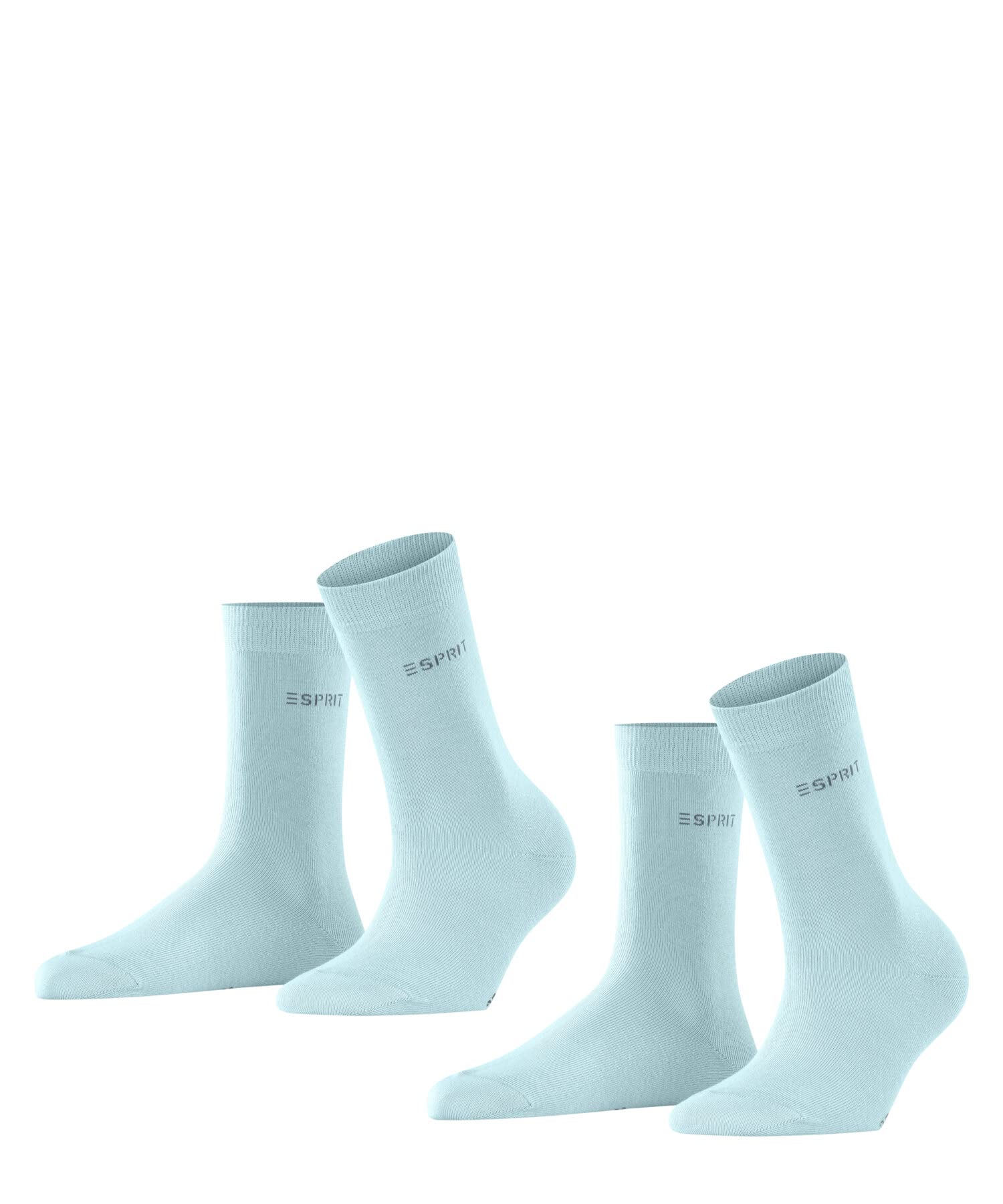 ESPRIT Women's Plain 2-Pack Breathable Cotton Socks