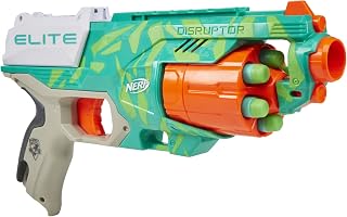 NERF Elite Disruptor Dynamic Green Dart Blaster | Rotating Drum, Slam Fire, Kids Outdoor Toys for 8 Year Old Boys & Girls (Amazon Exclusive)