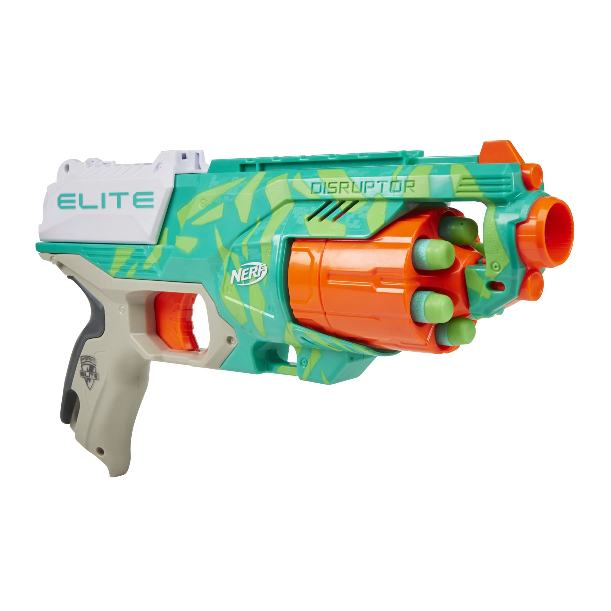 NERF Elite Disruptor Dynamic Green Dart Blaster | Rotating Drum, Slam Fire, Kids