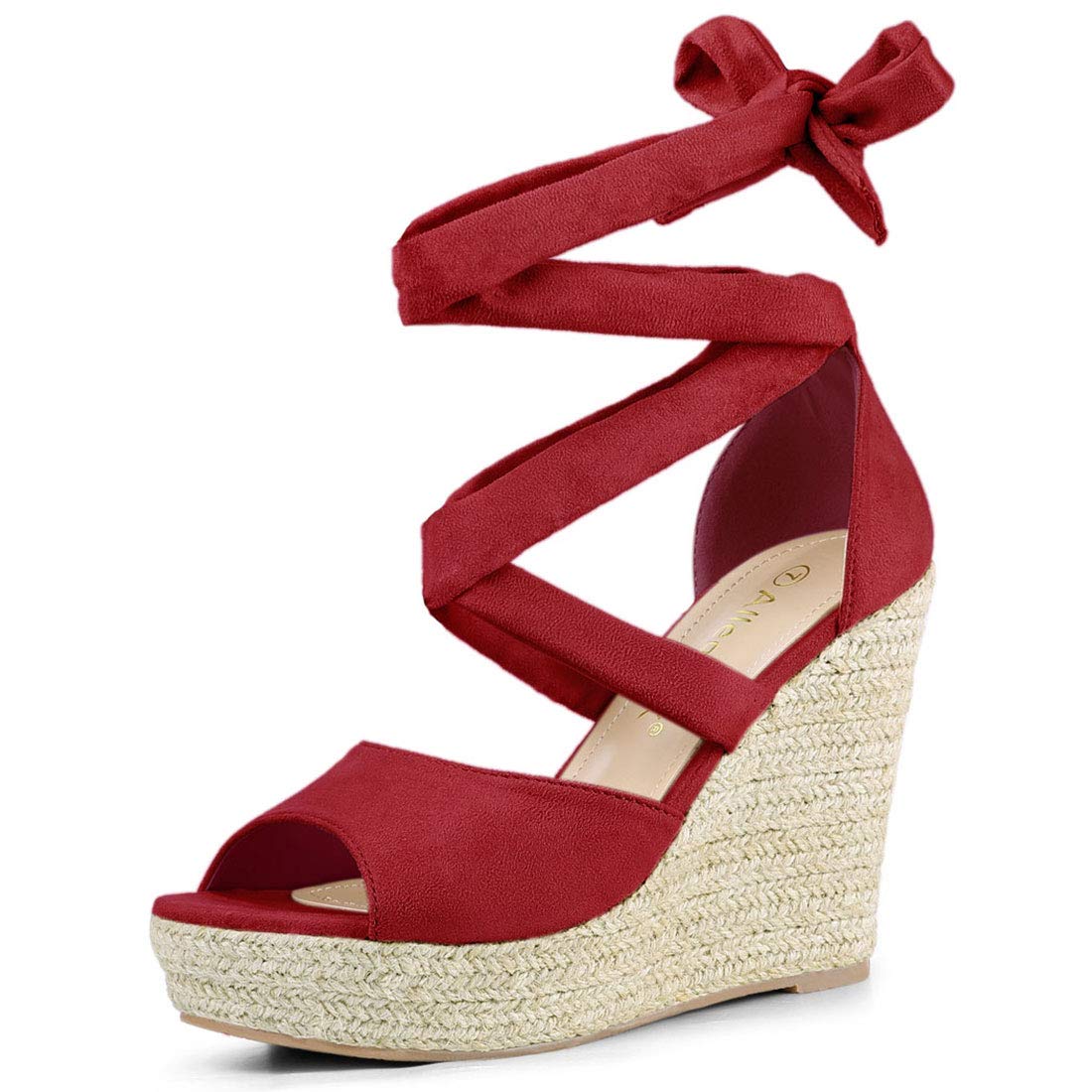 Allegra K Women's Lace Up Wedge Sandals And Sandals