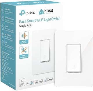 Kasa Smart Light Switch, Single Pole, Need Neutral Wire, HS200 | 2.4GHz Wi-Fi, Works with Alexa & Google Home, UL Certified, No Hub Required, White