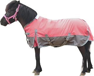 Gallopoff 1200D Mini Horse/Pony Blanket 0g No-Fill Waterproof Turnout Sheet | 1200D Ripstop Outer, Waterproof Breathable Shell, Smooth Lining, Keep Dry in Rain/Mud, Fits Foals/Weanlings/Yearlings/Donkeys