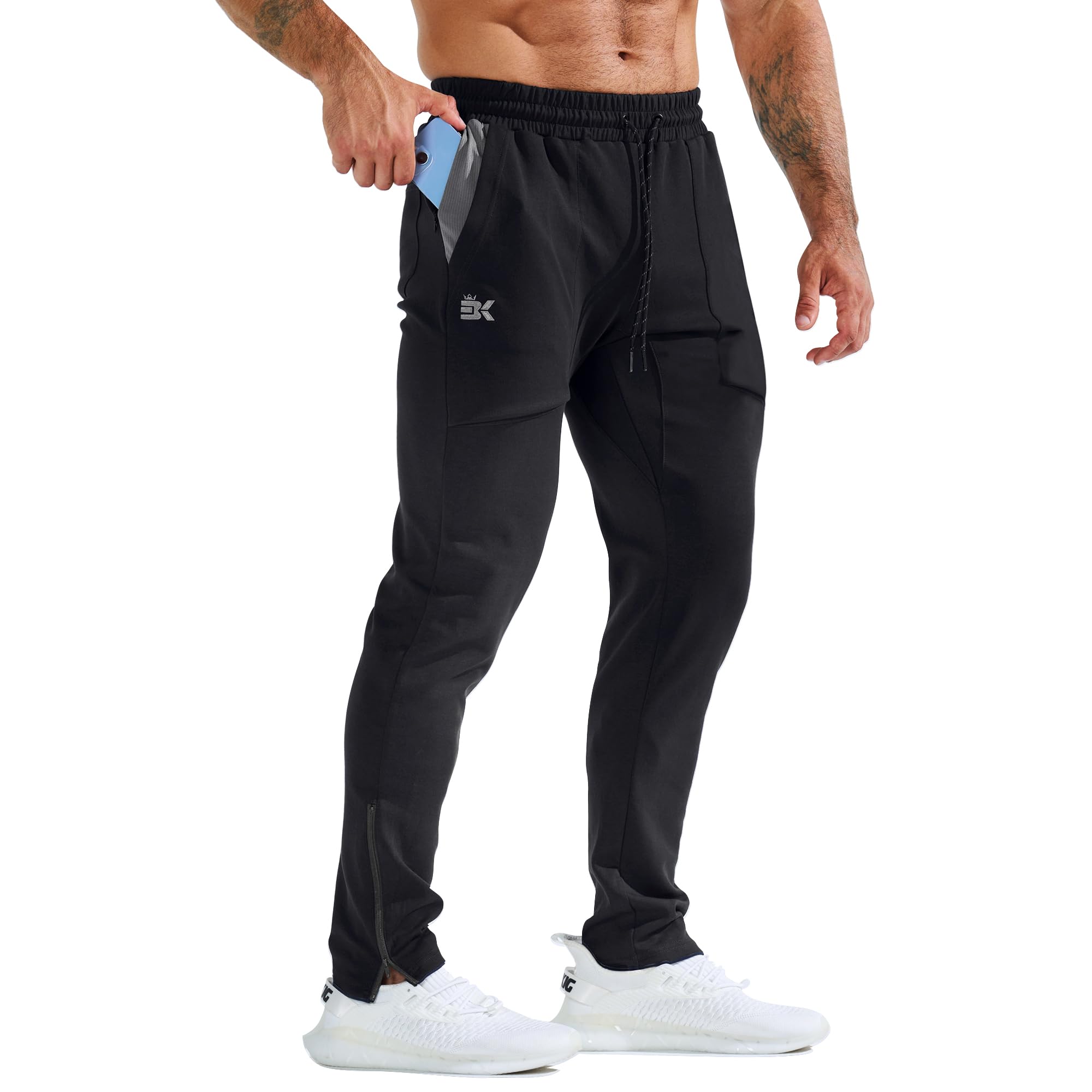 BROKIG Mens Gym Joggers Sweatpants Slim Fit Jogging Track Pants | ZeroArmor Slim