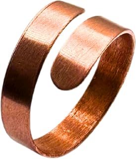 Antica Fucina Rho® Adjustable Pure Copper Ring | Fine and Essential - Metal Thickness 0.8 mm | Craftsmanship - Handmade in Italy | for Men and Women | Unisex