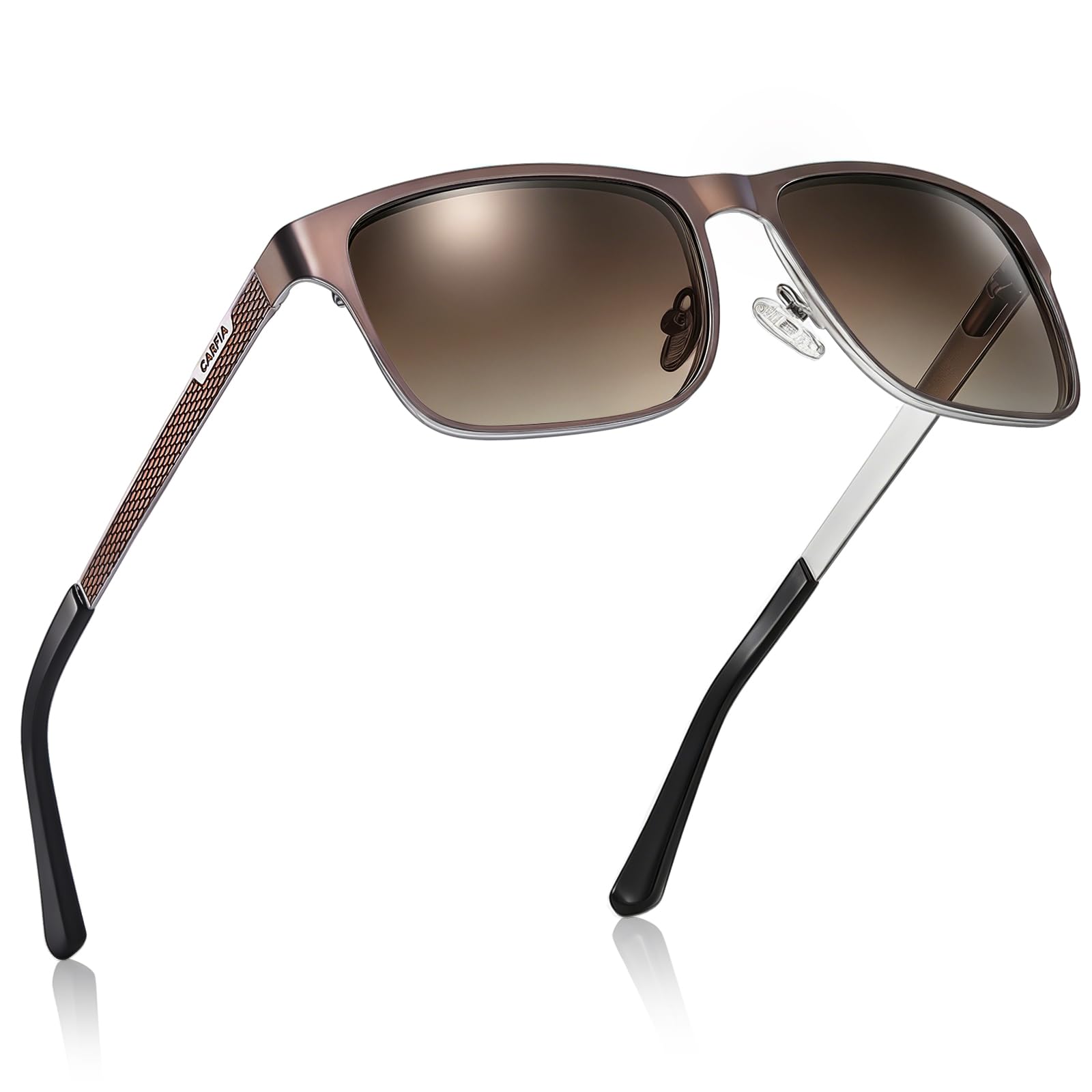 CARFIA Cool Polarized Sunglasses for Men Spring Hinge Metal Frame CA5223