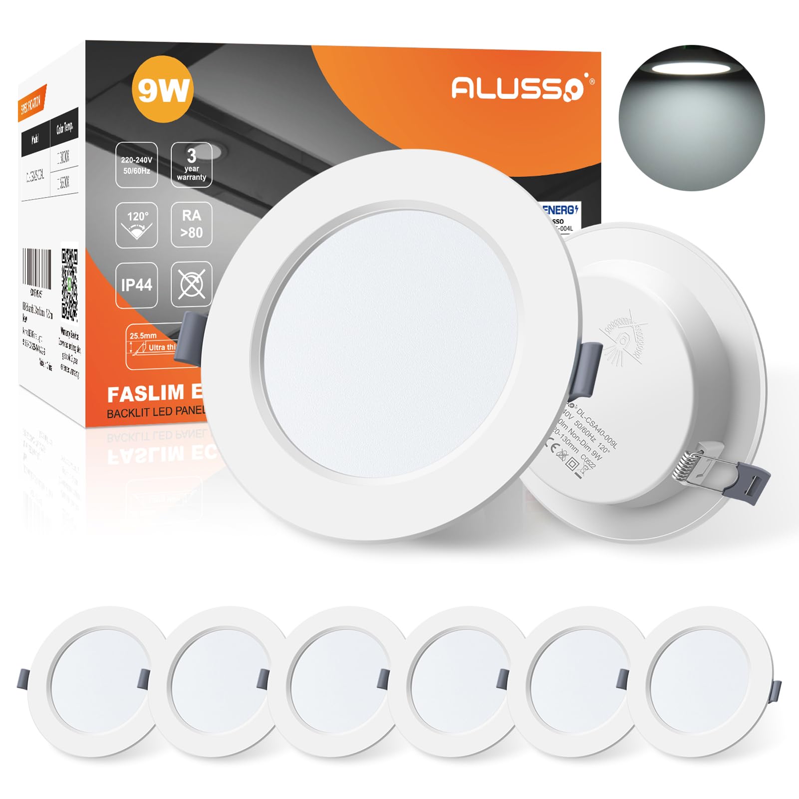 ALUSSO LED Downlights for Ceiling 9W Ultra Slim LED Recessed Ceiling Spot Lights