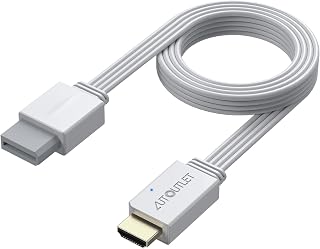 AUTOUTLET Wii to HDMI Adapter, 1080P Wii Converter Built-in 5ft HDMI Cable | for Full HD Device, Plug & Play, Compatible with Nintendo Wii, Wii U, Supports All Wii Display Modes, White