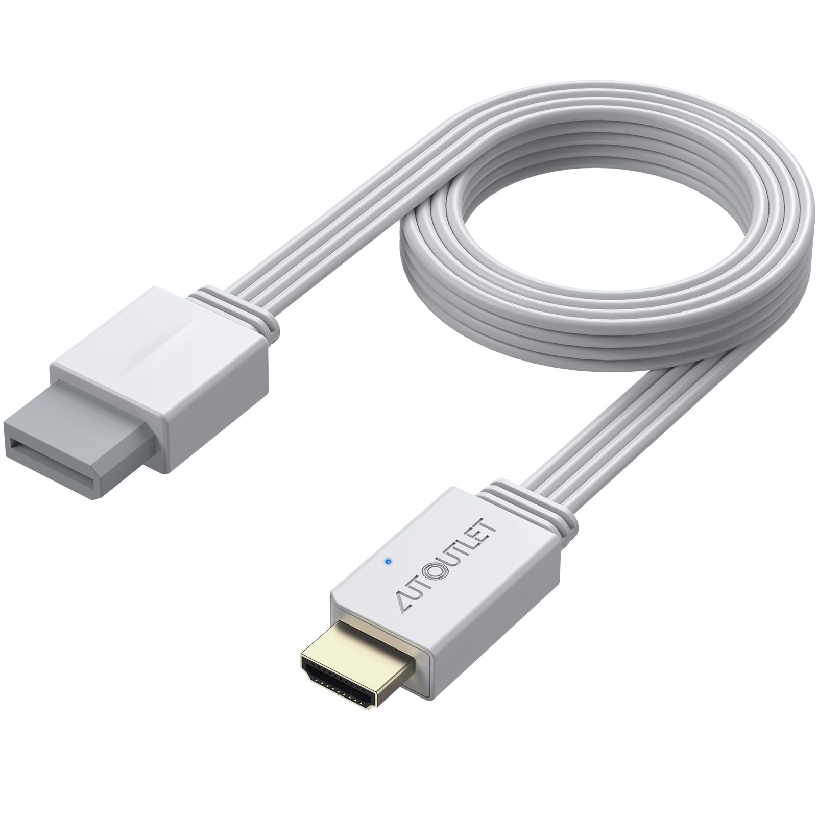 AUTOUTLET Wii to HDMI Converter 1080P 5ft/150 cm for Full HD Device, Adapter wit