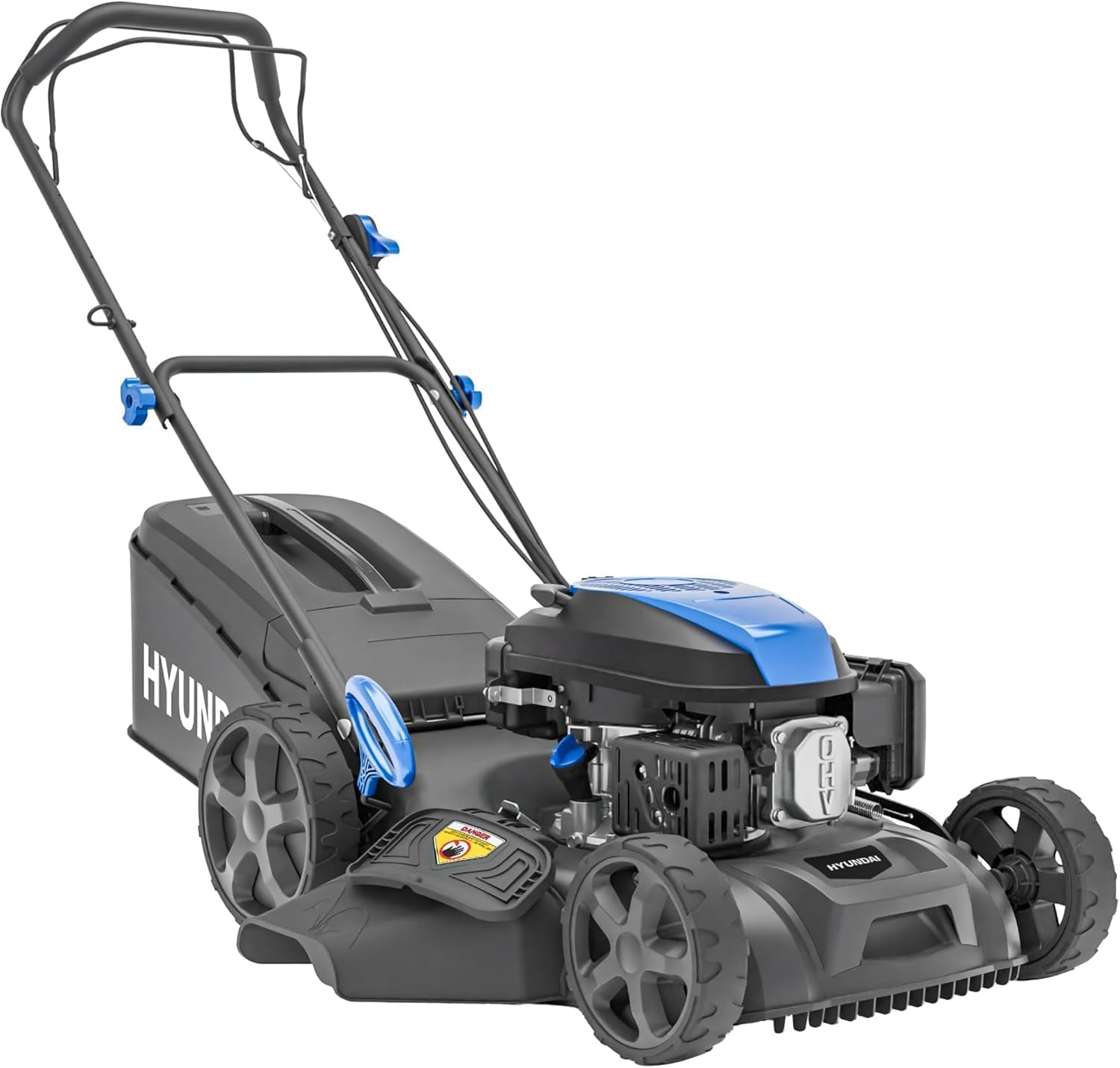 Hyundai 18” 46cm Self-Propelled Petrol Lawnmower, 139cc 4-Stroke Engine, 4-in-1 