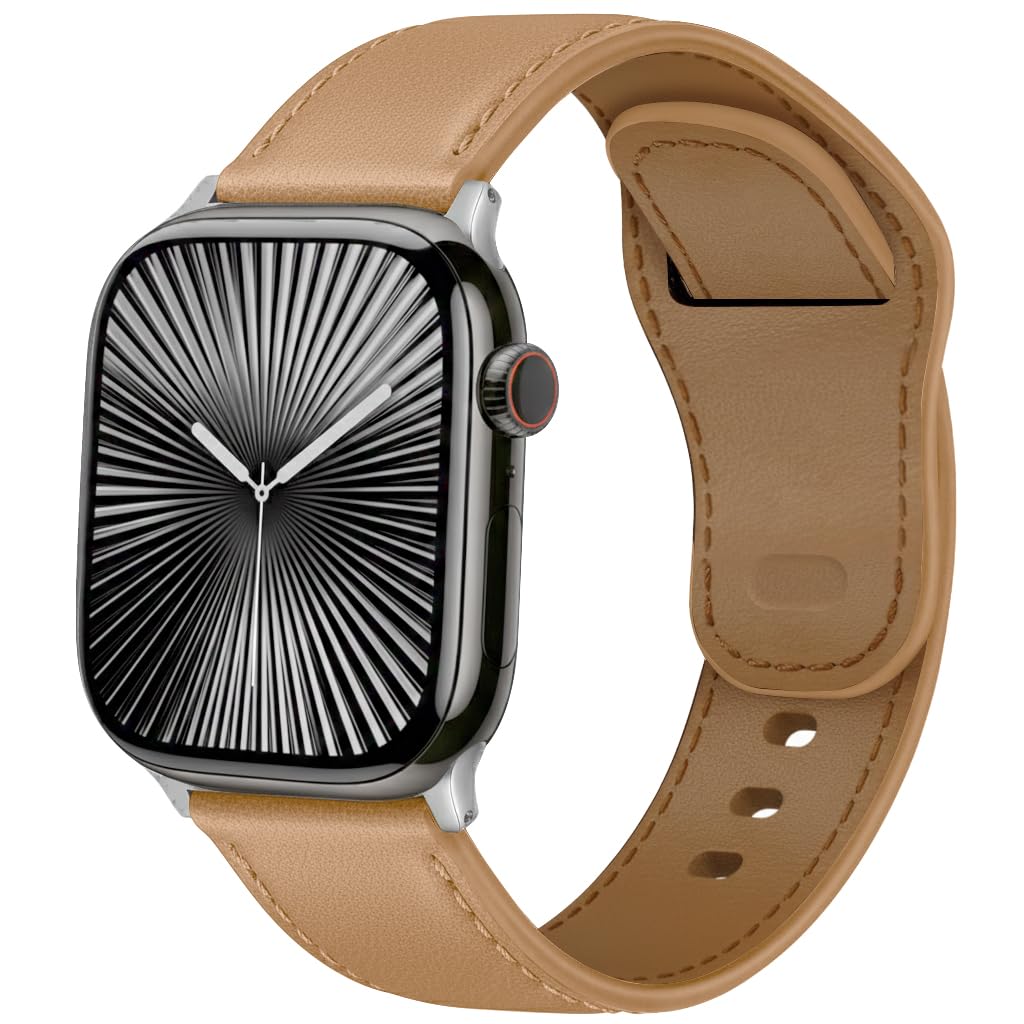 Leather Band for Apple Watch 44mm 45mm 46mm 49mm 40mm 41mm 38mm 42mm, iWatch Men