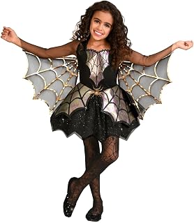 amscan - Kinderkostüm schimmernde Spinne, Kleid mit angehängten Flügeln, Karneval, Mottoparty, Halloween