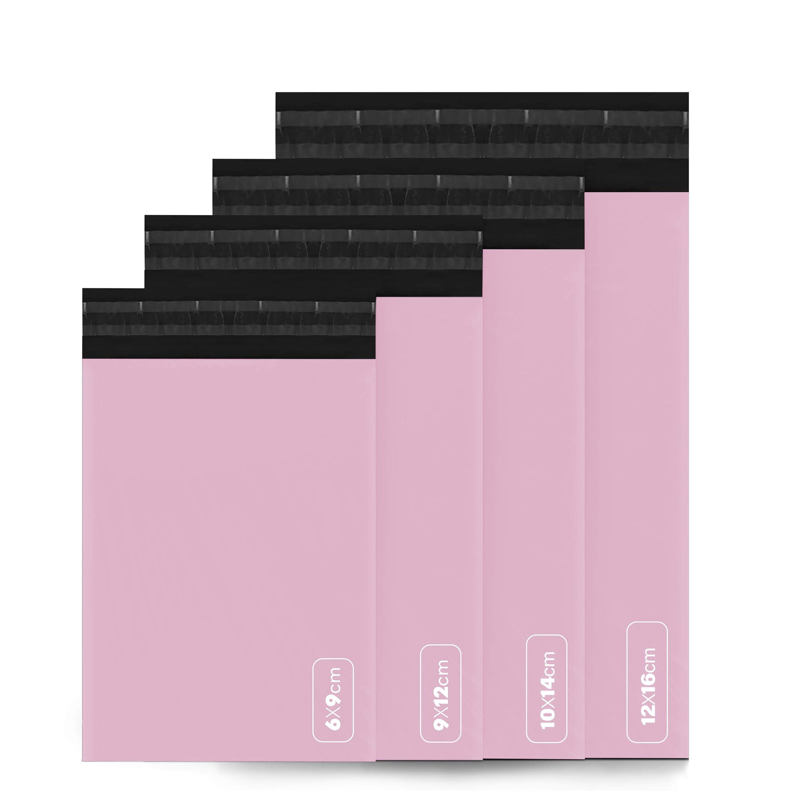 delka Mailing Bags, 60 Mixed Size Pink Poly Mailer Bags, Tear-Resistant Shipping