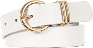 JASGOOD Women's Fashion Belt Leather Belt Adjustable Belt with Gold Buckle for Jeans Trousers Dresses