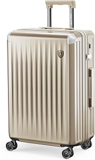 New Trip Suitcase, Carry Case, Carry-on Compatible, Expansion Function, Double-Sided Dividers, 100% PC Body, Made by HINOMOTO Silent Casters, TSA Lock, YKK Zipper, S/M/L, 40/65/100L Carry Bag, Large Size, Business Trips, Travel (Large Size: 3.5 gal (100 L) / 7 Night - Long Trips, Champagne Gold)