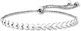 Ross-Simons Italian Sterling Silver Heart-Link Bolo Bracelet