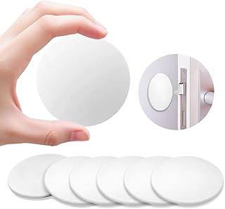 Door Stoppers for Wall, 6 Pack, 3.15" White, for Door Knob Wall Protection | large white silicone door knob wall protector, self-adhesive bumper, quiet shock absorption, covers damaged surfaces