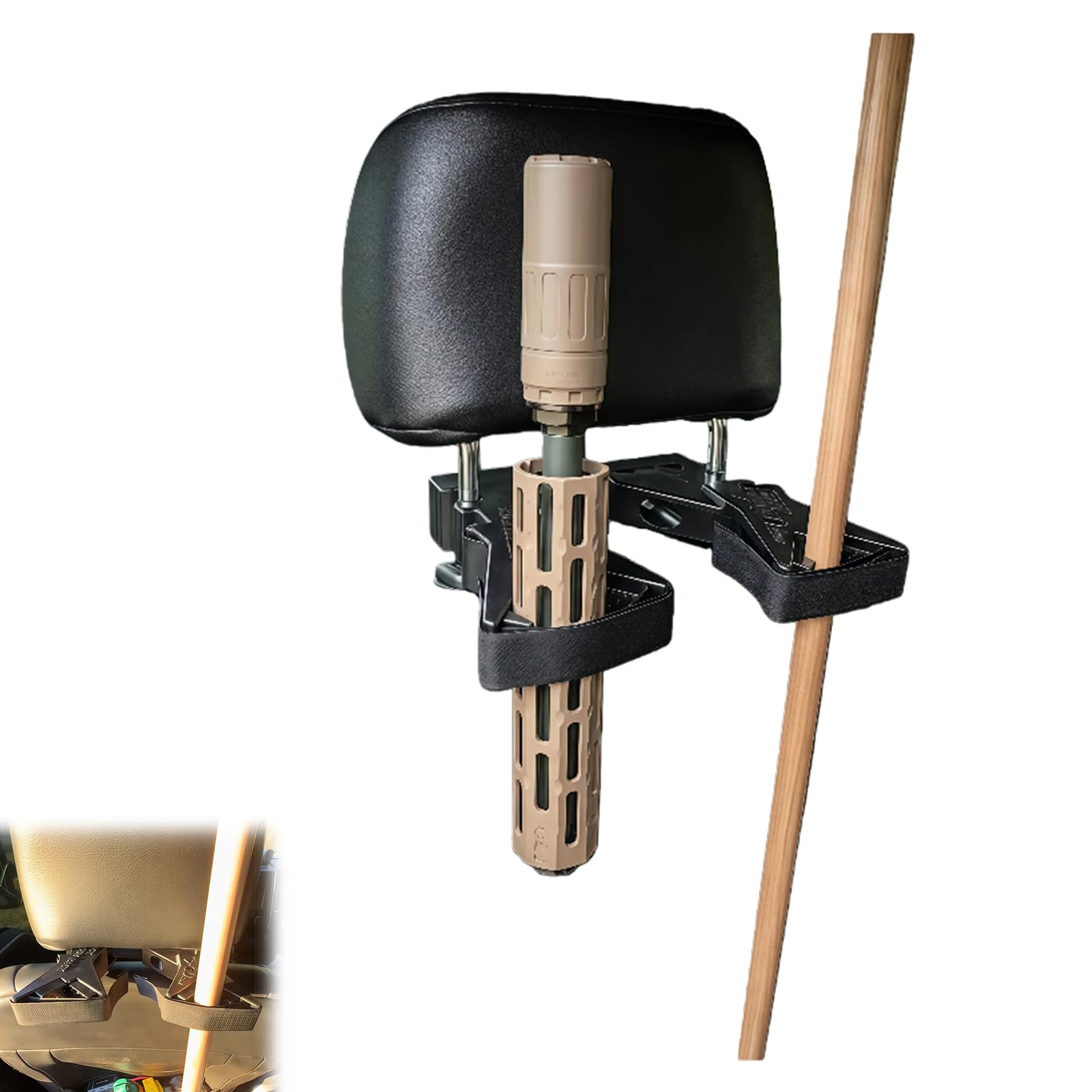 ORiver Universal Seat Back Gun Rack, Adjustable Vehicle Rifle Mount Holder for T