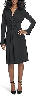 Calvin Klein Women's V Neck Long Sleeve Dress