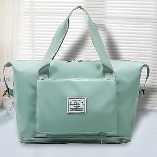Travel Bag for Women Duffel Bag Expandable Tote Weekender Night Bag Carry on Sport Gym Bag Waterproof Foldable Duffel, light green, Expandable Travel Bag