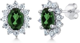 Gem Stone King Birthstone Royal Halo Stud Earrings