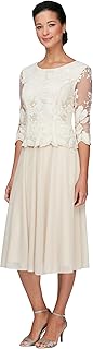 Alex Tea Length Sequin Mock Dress (Petite And Regular) Women's Special Occasion Dress