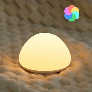 Baby Night Light for Nursery, BPA-Free Silicone Tap Control Lamp with 4-Level Warm Light, 8 Colours, 1-Hour Timer, Rechargeable Portable Night Light for Babies and Toddlers