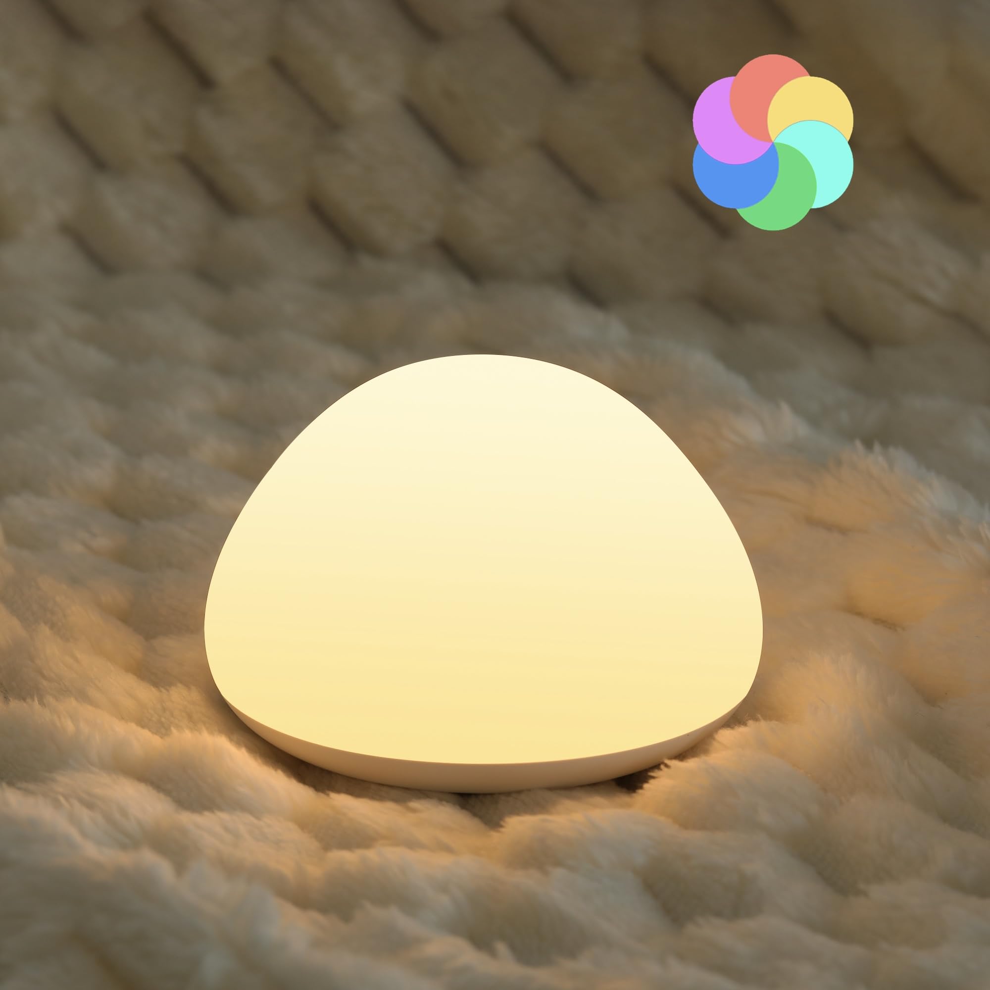 Baby Night Light for Nursery, BPA-Free Silicone Tap Control Lamp with 4-Level Wa