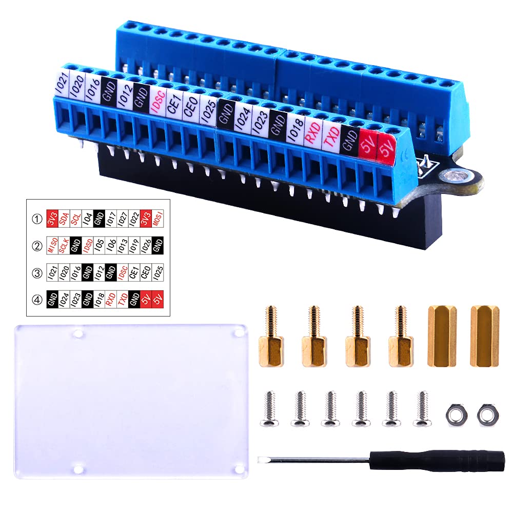 GeeekPi Micro GPIO Terminal Block Breakout Board Module for Raspberry Pi, GPIO E