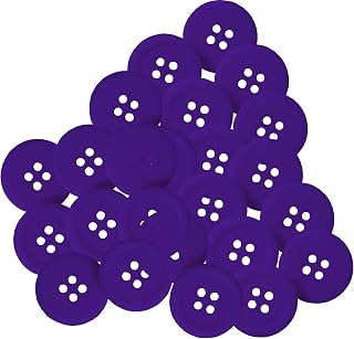 50pcs Purple 4 Hole Sewing Round Buttons Craft DIY Project Scrapbooking Shirt Cardigan Coat Repair Accessories (Violet, 0.6")