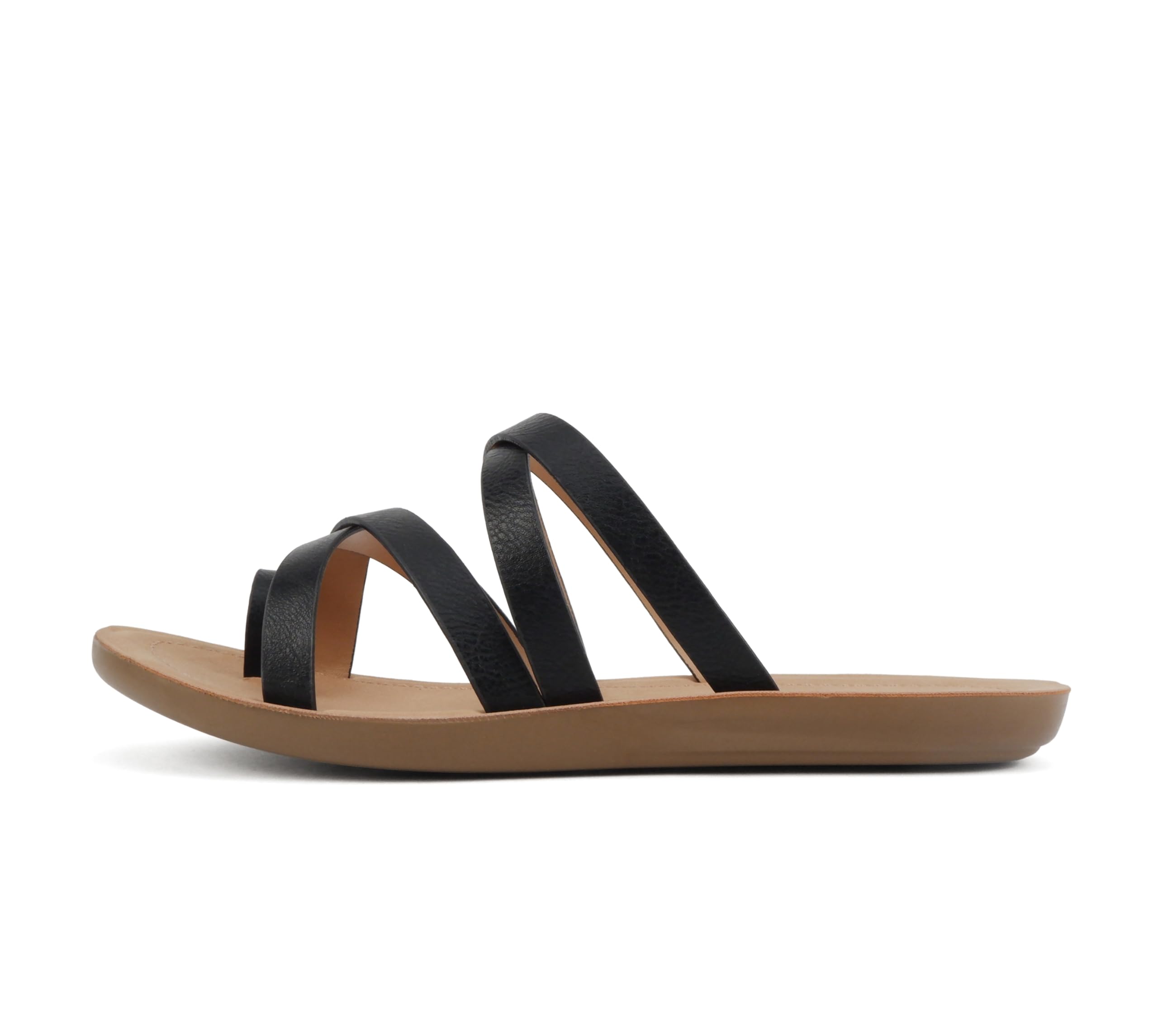Soda ISABEL ~Women Fashion Comfortable Slip On Flat Cross bands Toe Ring Fashion