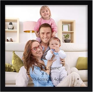 Giftgarden Black 8x8 Photo Frame, Square Picture Frames 8x8 inches Versatile Tabletop or Wall Displays - Single