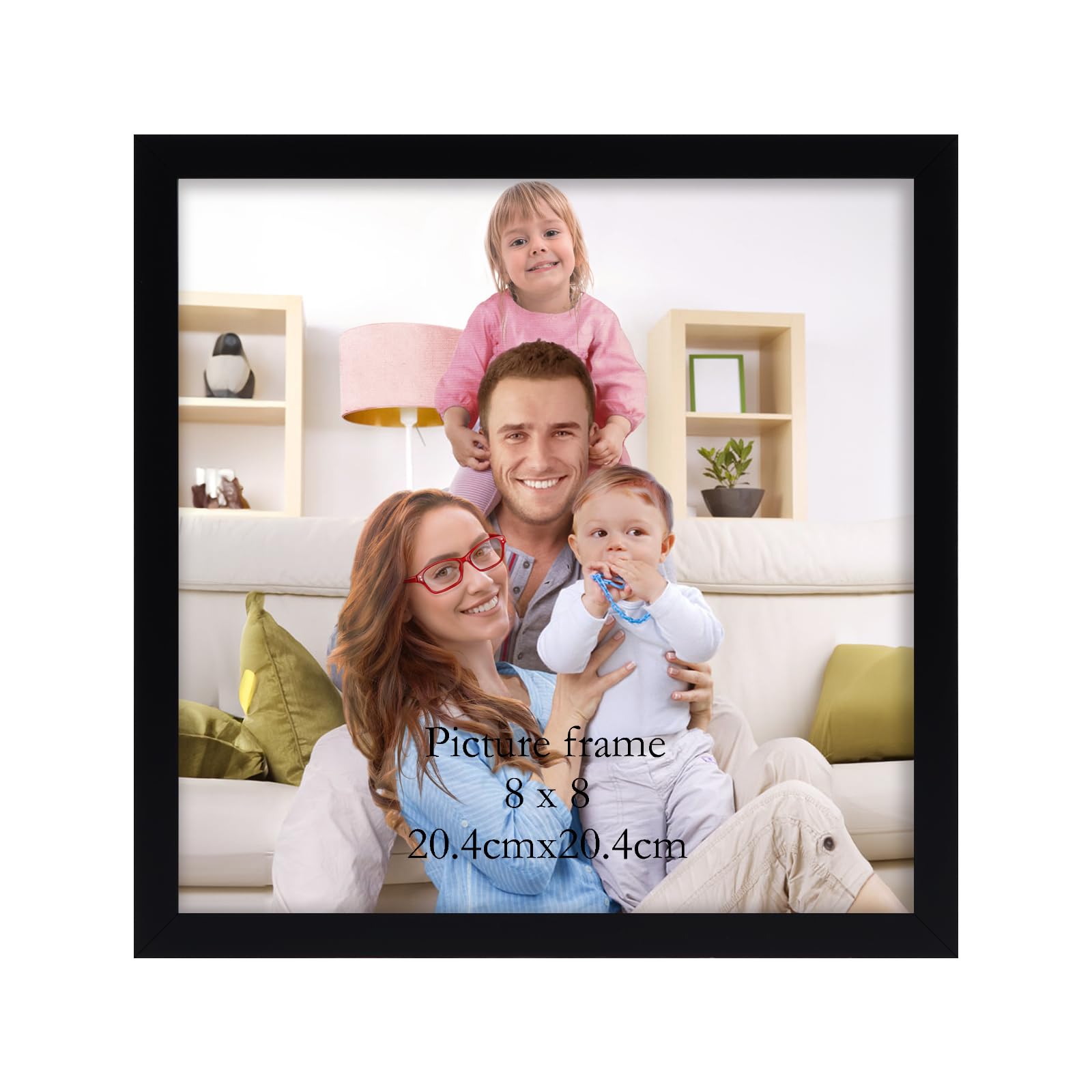 Giftgarden Black 8x8 Photo Frame, Square Picture Frames 8x8 inches Versatile Tab