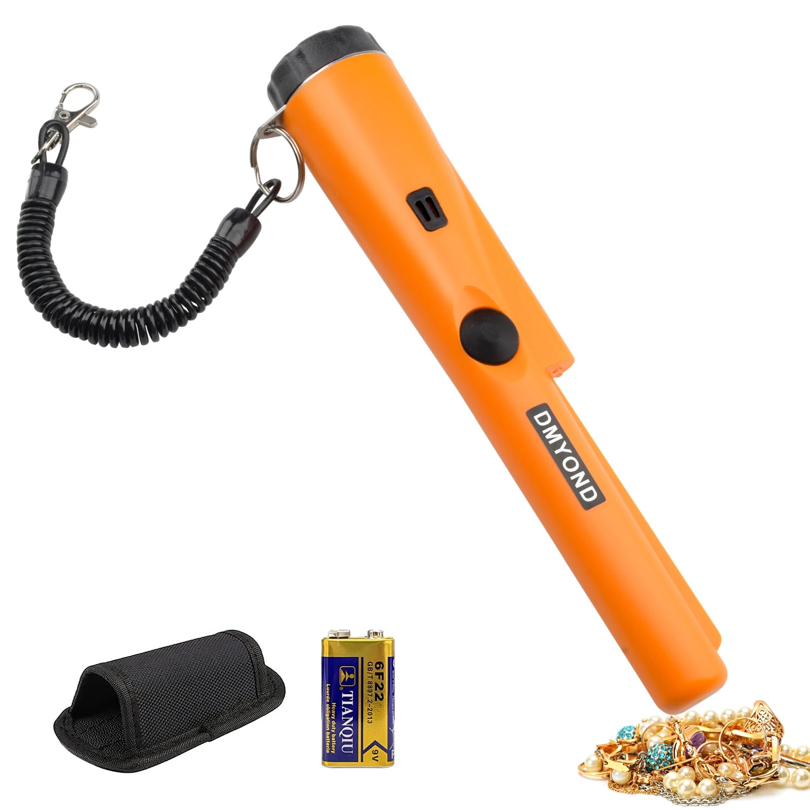 Dmyond Metal Detector Pinpointer, Professional Waterproof with 9V Battery | High