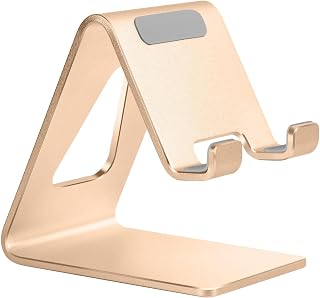 Aoviho Cell Phone Stand for Desk, Aluminum Phone Holder, Rose Gold | Built to Last, Hands-Free Viewing, Fits iPhone 18/17/16/15 Series & Samsung Galaxy, Ideal for Home & Office
