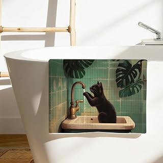 Kitchen Tea Towels Cat Prankers, Funny Decorative Absorbent Soft Microfiber Tea Towels, Waffle Shape Dish Towels, Durable for Kitchen Home and Bathroom Gifts for