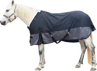 LEAFOREST 1200D Horse Rain Sheet Waterproof Turnout Blanket No Fill | Breathable Ripstop Medium Weight Equine Care Sheets in The Barn, Stable, Pasture in Wet Cold Weather 0g BlackGrey 78IN