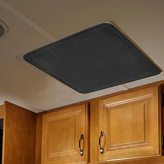Safoner RV Skylight Insulator Shade, Blackout Interior Roof Vent Cover | Stay Cool &amp; Private in Your RV, Reflective Sun Block, 3-Layer Insulation Blocks Sunlight and Heat, 16x16 in, Black