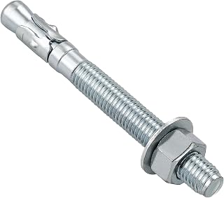Wensilon 3/8"x4" Wedge Anchors for Concrete, Zinc-Plated, 10 PCS | Heavy-Duty Expansion Anchor Bolts with Nuts and Washers for Posts, Railings, Equipment, Base Plates and Concrete Projects