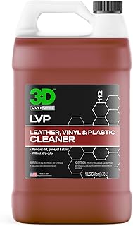 3D LVP Interior Cleaner - Removes Dirt, Grime, Grease, Oil &amp; Stains from Leather, Vinyl &amp; Plastic - Great for Seats, Steering Wheels, Door Panels, Dashboards - Car, Office, Home Use - 1 Gallon