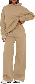 PRETTYGARDEN Women Jumpsuit 2 Piece Set 2025 Casual Winter Hooded Long Sleeve Loose Sweatpants Wide Leg Jumpsuit Autumn Jumpsuit