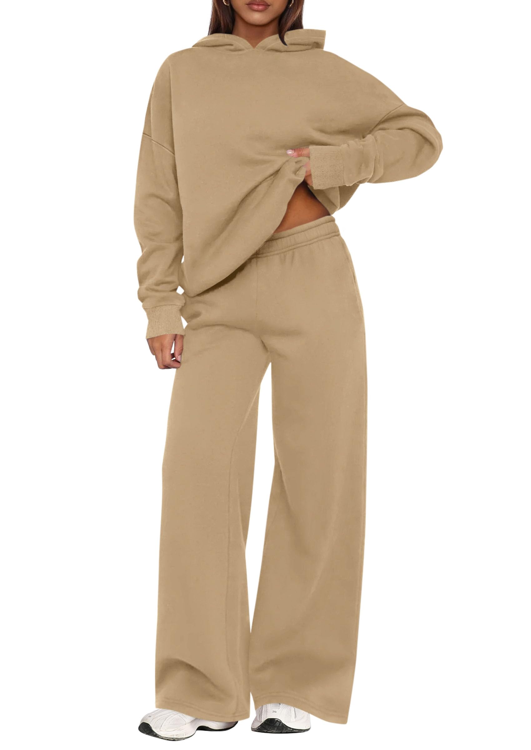 PRETTYGARDEN Women Jumpsuit 2 Piece Set 2025 Casual Winter Hooded Long Sleeve Lo